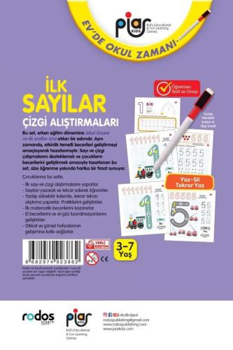 İlk Sayılar-Çizgi Alıştırmaları Yaz-Sil-Tekrar Yaz