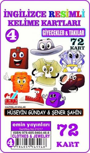 İngilizce 04.Giyecek ve Takılar Resimli Kelime Kartları 72-Kart