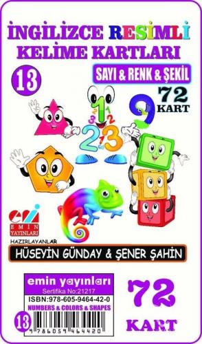 İngilizce 13.Sayı-Renk-Şeki / Resimli Kelime Kartları 72-Kart