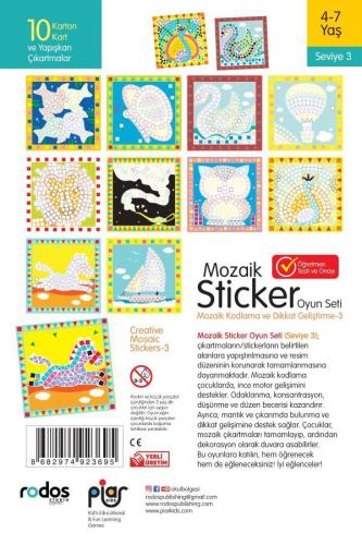 Mozaik Sticker (Çıkartma) Oyun Seti-Mozaik Kodlama ve Dikkat Geliştirm